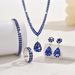 Women’s Jewelry Set Fashion Fashionable And Simple Design Diamond Drop Shaped Pendant Necklace Earrings Ring Jewelry Bridal Set Accessories_ipsvogv.com