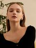 A Pair Of Light Luxury Inlaid Pearl Fan Earrings_ipsvogv.com