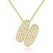 Women's Jewelry 26 Letters Zircon Necklace Stainless Steel Exaggerated 18K Large Gold Chain English Pendant Jewelry_ipsvogv.com