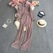Women's Fashion Clean Color Shirt Two-piece Set Of High Waist Vertical Vertical Wide Leg Pants_ipsvogv.com