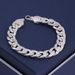 Flat NK For Men 13mm Plated Single Clasp Men's Silver Bracelet Cuban Chain_ipsvogv.com