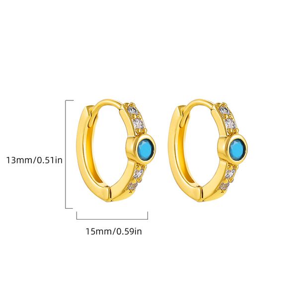 Unisex Hot Selling Classic Fashion All Match Round Micro Inlaid Gold Stainless Steel Zircon Earrings Personality Trend Ear Buckles_ipsvogv.com
