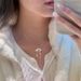 New French Style Light Luxury For Women, Niche Matte 3D Bow Necklace With Ribbon, Fairy-like Collarbone Chain_ipsvogv.com