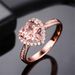 Natural Morgan Stone Love with Micro Setting Zircon Gold Plated Orange Pink Diamond Heart Ring_ipsvogv.com
