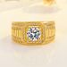 Plated Dominant Full Business Men's Ring, Color-Retaining Double Row Inlaid Diamond Engagement Ring_ipsvogv.com
