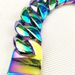 Rainbow Iridescent 32mm Man's Heavy Weight Bling Massive 316L Stainless Steel Bracelet_ipsvogv.com