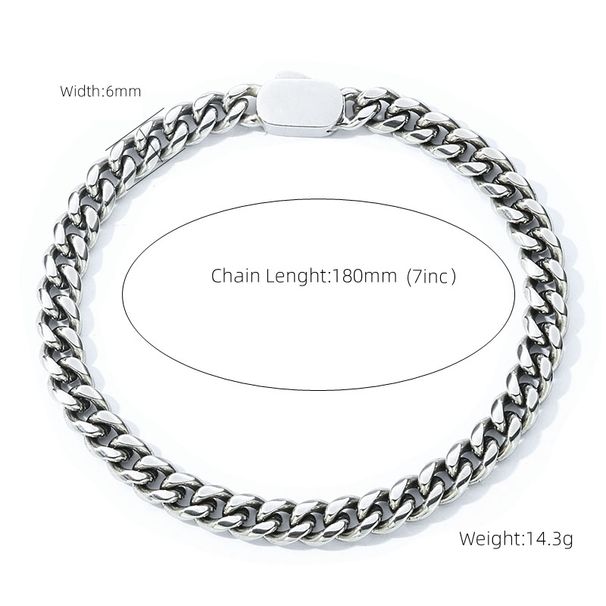 Men's Jewelry Cuban Bracelet Jewelry Female Hip Hop Trend Simple Round Grinding Stainless Steel Encryption Bracelet_ipsvogv.com