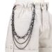 Hip Hop Punk Black Metal Rivet Pant Multi Layered Waist Chain Dress Up Jeans Accessories_ipsvogv.com