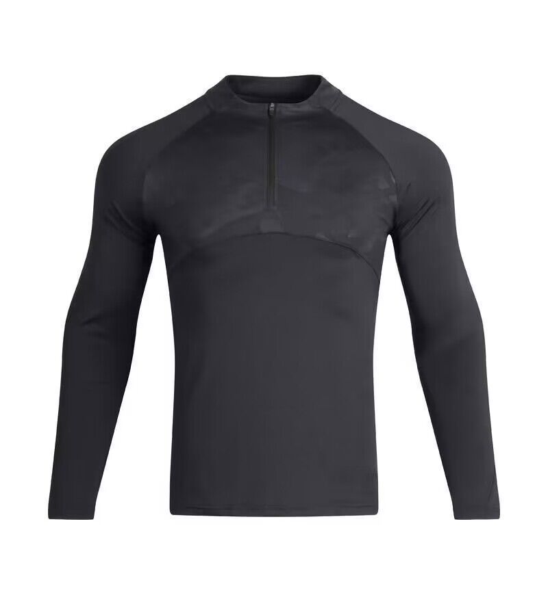 Men's Clothing Long-Sleeved T-Shirt Men's Sports Outdoor Tops Quick-Drying Breathable Running Fitness Training Suit Half-Zip Stand Collar_ipsvogv.com