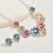 Ins Super Fairy Colored Flower Jewelry Set Personalized Daisy Niche Design Alloy Necklace Earrings_ipsvogv.com