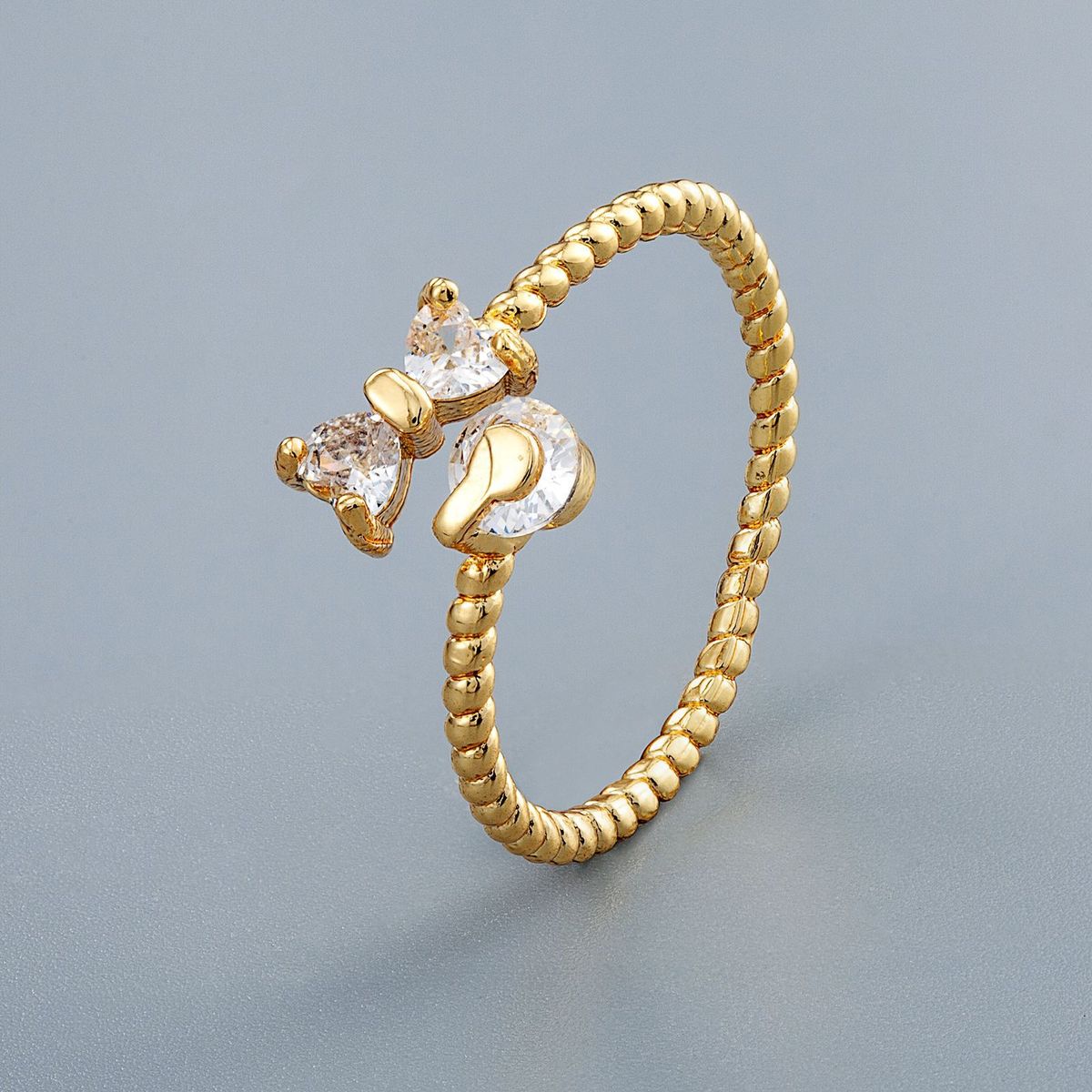 Spot Japanese And Korean Style Diamond Candy Ring Female Index Finger Ring Opening Adjustable Simple Zircon CZ Hand Jewelry_ipsvogv.com