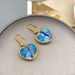 Sea Blue Peach Heart Glass Crystal with Personalized Diamond Setting, Light Luxury Earhooks, and Niche Earrings_ipsvogv.com