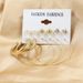 Metal Geometric Earrings Multiple Pairs One Card Gold Circle Earrings Set 6 Pairs_ipsvogv.com