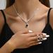 Jewelry Bride Accessories Zircon Necklace Earrings Chain Women's Decoration Set_ipsvogv.com