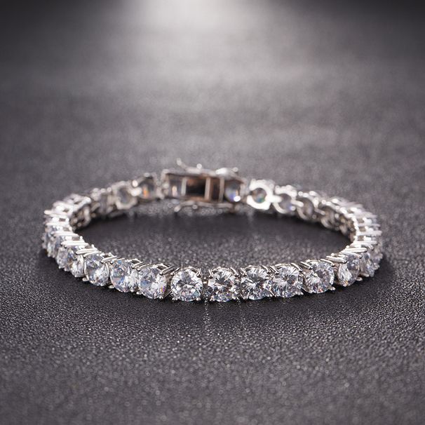 3/4/5/6mm Single Row Diamond Micro Pave Zircon Chain Hip Hop Men's Tennis Bracelet Jewelry_ipsvogv.com