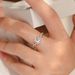 Mosang Stone Coronation of Love, Diamond for Women's Engagement and Proposal, Matching Ring with Closed Silver_ipsvogv.com