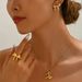 Fashion commuting style women's earring set, niche bow design, high-end necklace jewelry_ipsvogv.com