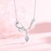 Ribbon Necklace Jewelry For Women, Light Luxury, Elegant Zircon, Internet Celebrity Style, Heart Pendant, Stainless_ipsvogv.com