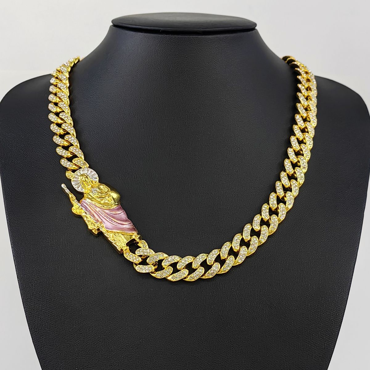 Unisex New Style Diamond Necklace Of The Virgin Of Wealth Personalized Retro Punk Trend Hip Hop Cuban Chain_ipsvogv.com
