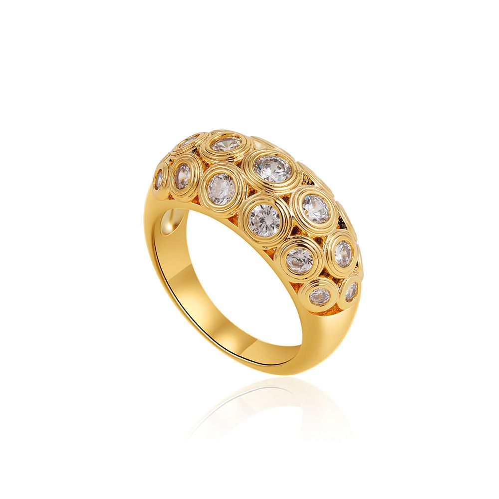 Women’s Jewelry Set Fashion Retro Classic Versatile Oval Full Diamond Ring Gold Light Luxury Fashion Commuter Ring_ipsvogv.com
