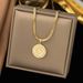 Unisex Jewelry Fashion Temperament High-end Cold Style Round Geometric Portrait Coin Teardrop-shaped Gold-plated Titanium Steel Pendant Earrings_ipsvogv.com