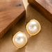 Korean Version Sweet, Exquisite, Fashionable, Small Fragrance Style Wrapped Square Pearl Earrings, Niche, Minimalist_ipsvogv.com