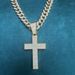 Fashion Accessories Personality Full Diamond Cross Necklace Pendant Trendy Versatile Hip Hop Cuban Chain_ipsvogv.com
