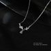S999 Silver Light Luxury Elegant Laurel Goddess Leaf Water Drop Diamond Necklace Fashionable Clavicle Chain Design_ipsvogv.com