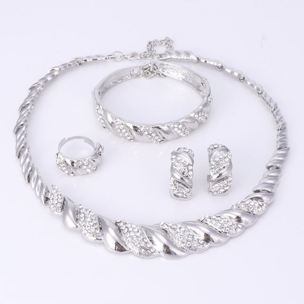 Italy New Design Gold Color Crystal Sets For Women Party Necklace Earring African Beads Jewelry Set Gift_ipsvogv.com