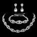 Wedding jewelry bridal veil diamond crown jewelry set rhinestone necklace earrings bracelet combination_ipsvogv.com