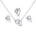 Creative Gift Set Versatile Women's Simple Love Heart Jewelry Necklace Bracelet Earrings Hand Chain Ideal For All Occasions_ipsvogv.com