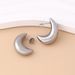 Women's Jewelry Crescent Semi Circular Hollow Earrings Glossy Geometric Simple Style Earrings Fashionable Temperament High End Earrings_ipsvogv.com