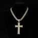 Cross full diamond pendant personality alloy Cuban chain niche street style hip hop necklace_ipsvogv.com