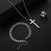 Women's Jewelry Set Fashion Cross Pendant Ring Bracelet Necklace Jewelry Set Personality Fashion Trend Jewelry_ipsvogv.com