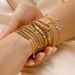 Women's Jewelry Simple And Versatile Stainless Steel Gold K Gold Bracelet Stacking Fashion Personality Jewelry_ipsvogv.com