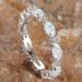 Cao Shi SHEIN Bride's Small Oval White Fire Protein Stone Stacked Ring Full Circle Design_ipsvogv.com