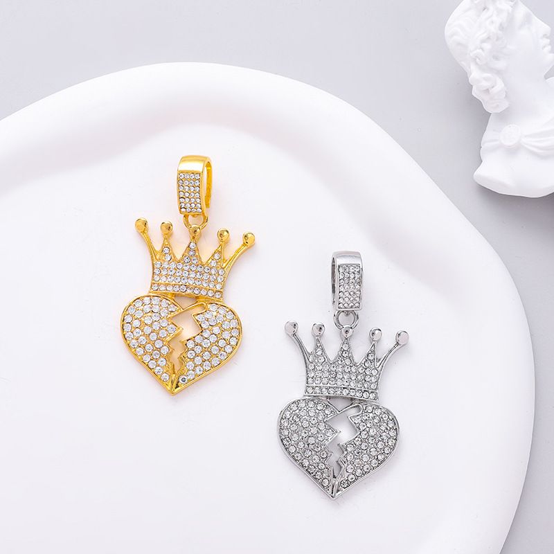 Alloy Niche Design Crown Love Pendant Personality Hip Hop Fried Dough Twists Necklace Classic Jewelry_ipsvogv.com