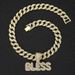 Alloy blessing English necklace personality street simple rhinestone necklace big letter BLESS pendant_ipsvogv.com