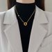 Body 【 Full Titanium Steel 】 Circle LOVE Personality Extremely Simple Wind Furnace Real Gold Necklace For Women 【 】_ipsvogv.com
