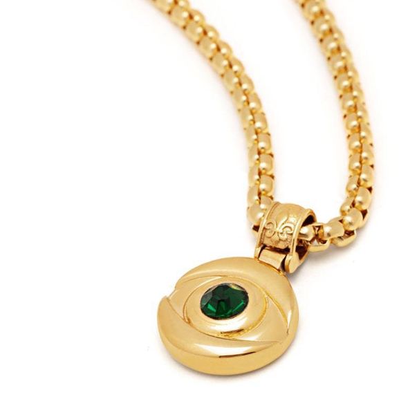 Heavy Industry Quality Men's Protector Pendant Necklace Inlaid With Zircon Devil's Eye Sweater Chain Neckchain_ipsvogv.com