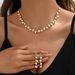 Pearl Necklace And Earrings Light Luxury Clavicle Chain High-end Sense Temperament Jewelry Two-piece Set_ipsvogv.com