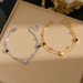 Ins Simple Niche Personality Black And White Beimu Roman Digital Titanium Steel Double-layer Layered Bracelet_ipsvogv.com