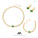 Four Leaf Flower Love Glass Stone Set New Stainless Steel Earrings Necklace Bracelet Three Piece Set_ipsvogv.com