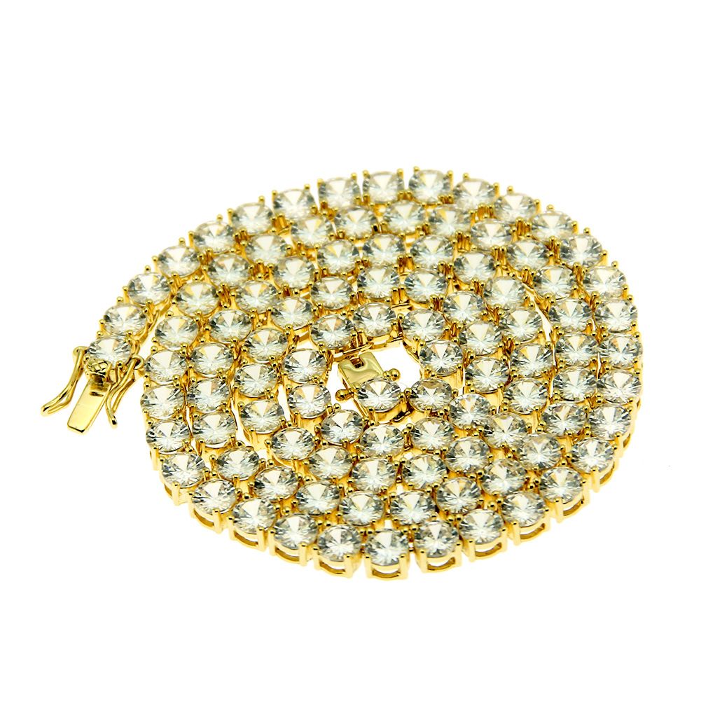 Men's Micro Inlaid Zircon Single Row 4mm Hip Hop Jewelry Necklace Tennis Chain_ipsvogv.com