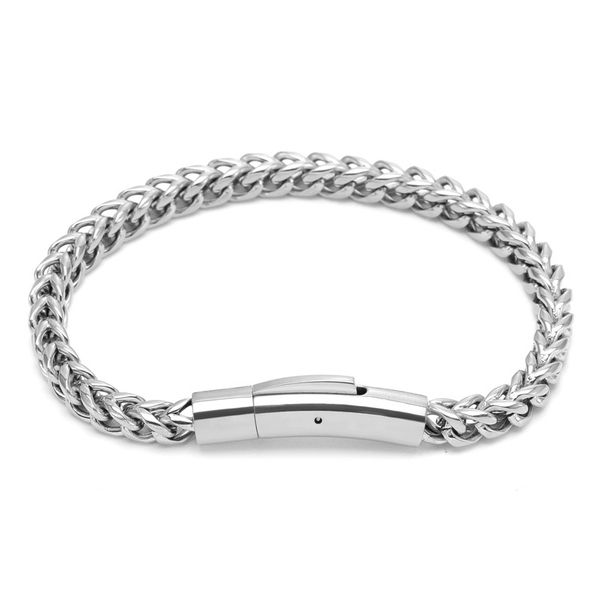 Minimalist Trendy Style Stainless Round Dragon Bone Chain Men's Titanium Steel Polished Bracelet_ipsvogv.com