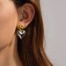 New Heart-shaped With Gold Silver Color Matching On Top And Bottom, Stainless Steel Earrings For Women's Accessories_ipsvogv.com