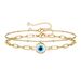 Women's Jewelry Simple Chain Bracelet Fashionable Mix And Match Double Layer Alloy Jewelry Cute Evil Eye Anklet_ipsvogv.com
