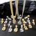 Three dimensional Arabic numeral pendant set with diamond alloy Cuban chain twist chain street hip hop style necklace_ipsvogv.com