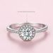 Mosang Stone Diamond 50 Cents 1 Carat Pure Silver Couple Proposal Round Package Luxury Wedding Ring_ipsvogv.com