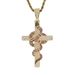 Ins necklace men's retro green cross snake pendant personality creative copper micro inlaid zircon hip hop jewelry_ipsvogv.com